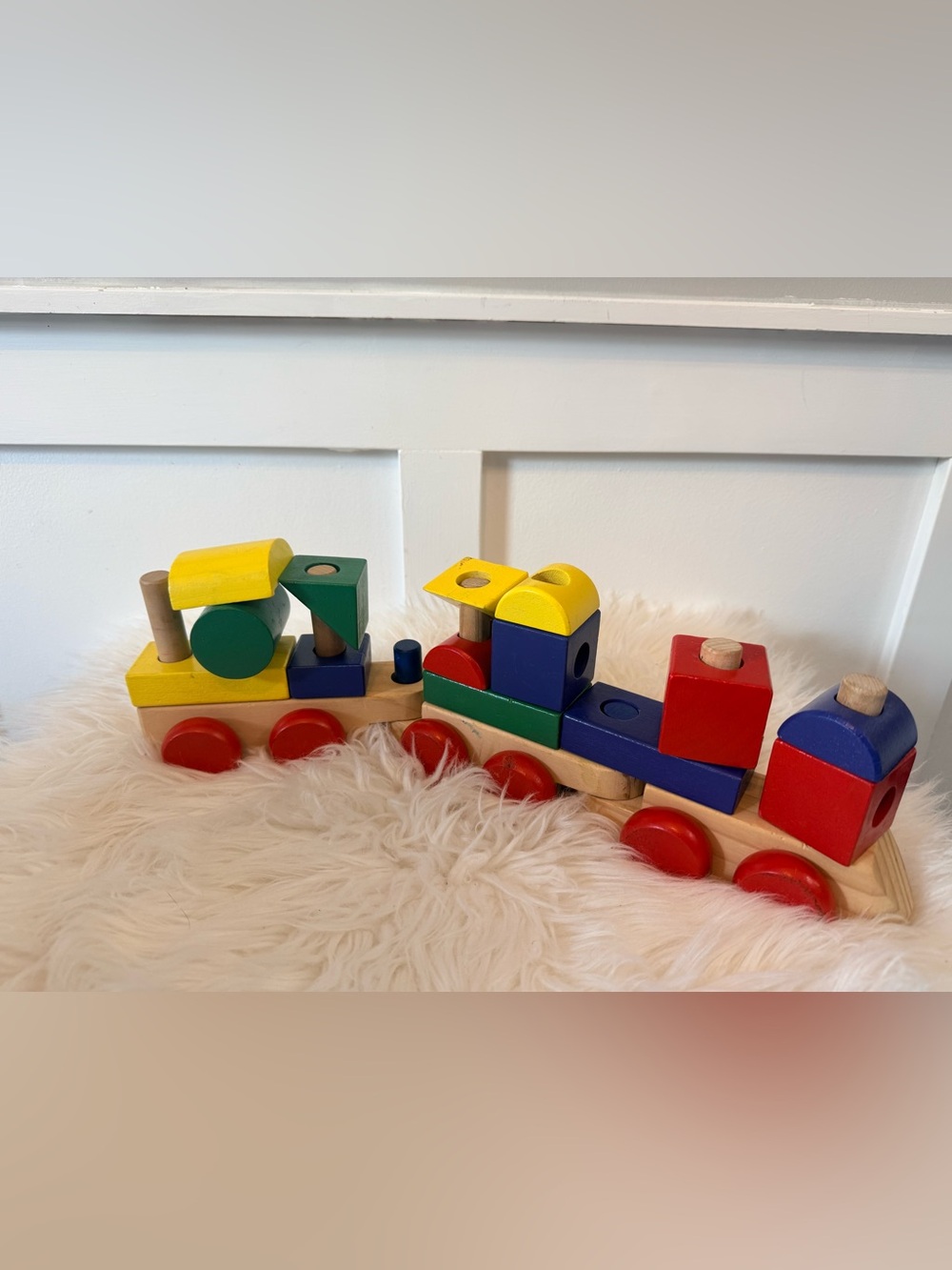💫2/$25 • Melissa & Doug Wooden Stacking Train Learning Toy Vehicle